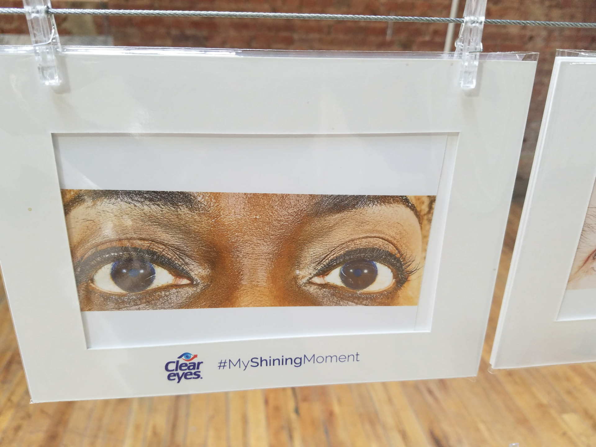 Cynthia Harper's eyes framed as a Clear Eyes #MyShiningMoment print