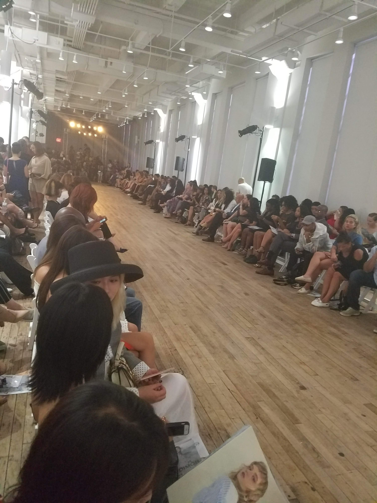 The runway and seated audience before a show